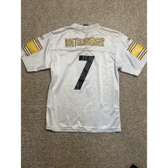 Reebok NFL Ben Roethlisberger #7 Pittsburgh Steelers Jersey White Men's 14/16 - Picture 5 of 7